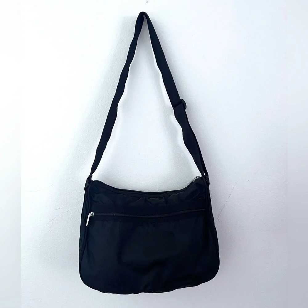 Gal Vintage Crossbody Nylon Black Shoulder Bag Lots of Pockets 90’s Lightweight